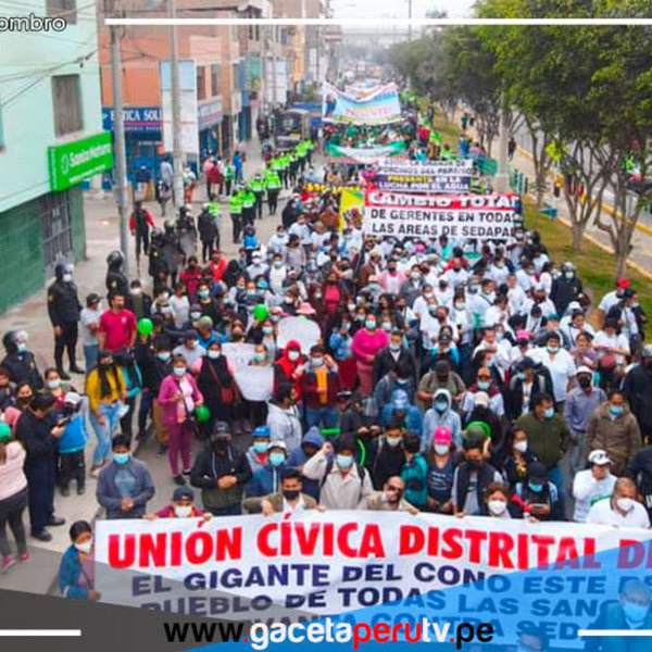En San Juan de Lurigancho marchan en contra de Sedapal