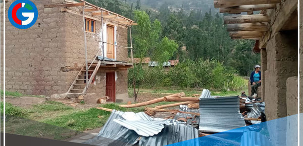 Fuertes vientos dañan vivienda de material rústico en Yungay