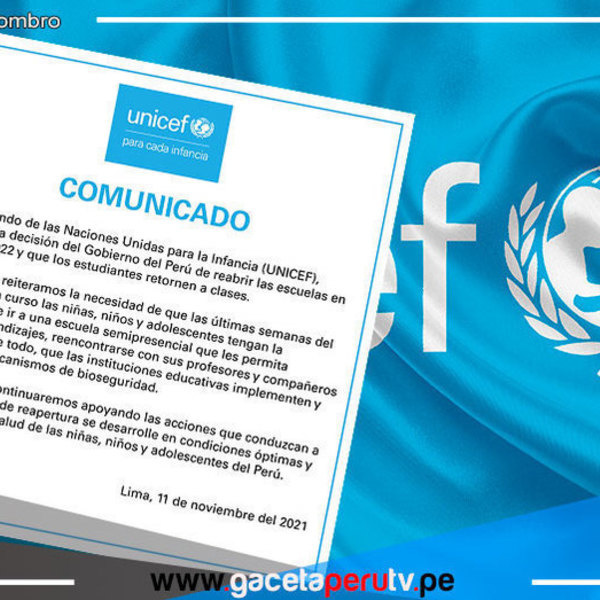 UNICEF saluda decisión del Gobierno de reabrir escuelas en marzo 2022