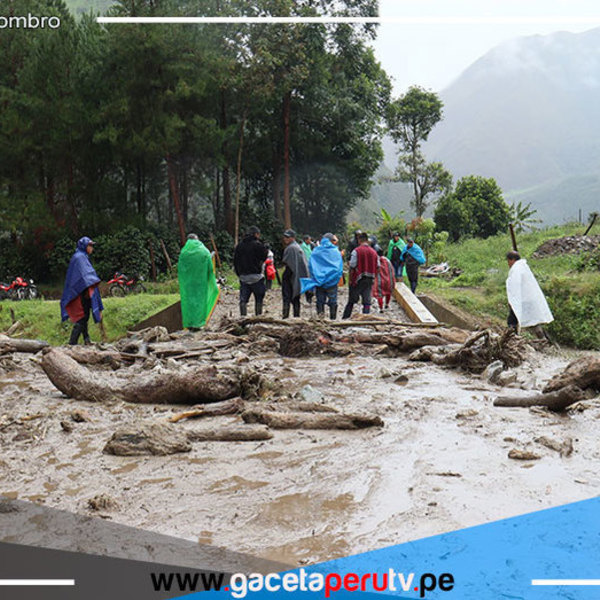 Huaico afecta 4 viviendas, 2 km de vía, 4.5 hectáreas de cultivo, piscigranja en Pasco