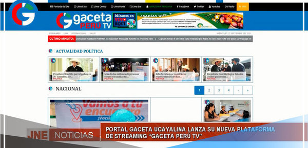 JNE TV saluda al Grupo Gaceta Ucayalina por el lanzamiento de nuevo Portal de Noticias a nivel nacional