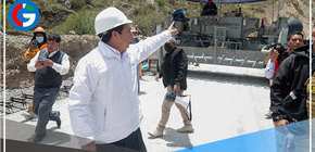 Presidente de la República Pedro Castillo y varios ministros inspeccionaron las obras de la carretera Oyón-Ambo en Pasco
