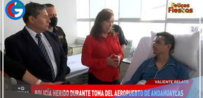 Boluarte visitó a policías heridos durante manifestaciones 