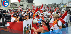 Varios colectivos marcharon por las calles de Lima en protesta contra el gobierno de Castillo