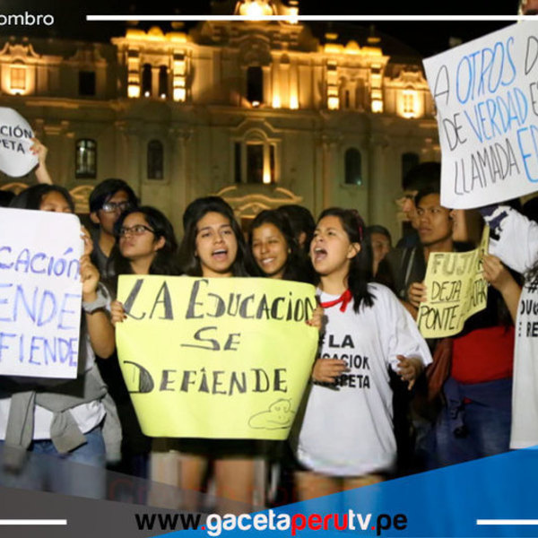 Marcha Nacional por la Educación: Se llevó a cabo en el centro de Lima
