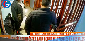 Golpearon a delincuente fingían ser huéspedes para robar televisor de dormitorio