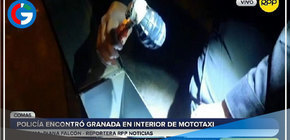La policía encontró granadas dentro de un mototaxi