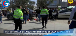 Detuvieron a ocho presuntos delincuentes cerca de un banco
