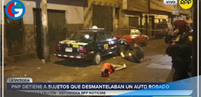 Detienen a delincuentes que desmantelaban autos en La Victoria
