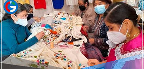 Hermoso bordado de 15 metros cuadrados listo para la Fexticum en Lambayeque