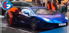 Activistas climáticos pintan con spray un Lamborghini de 400.000 euros