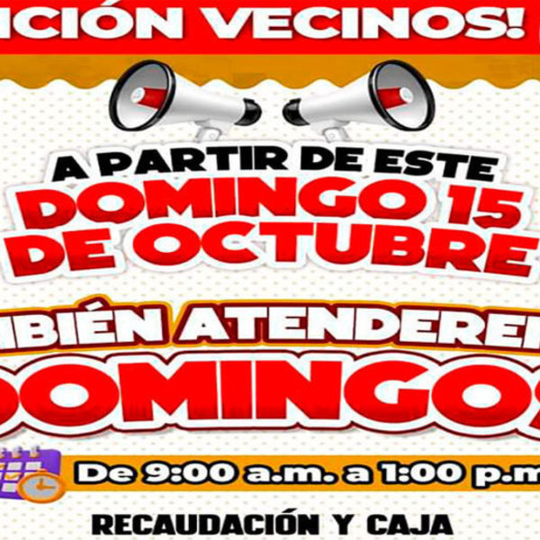 La Municipalidad de Comas Anuncia Atención a Vecinos los Domingos