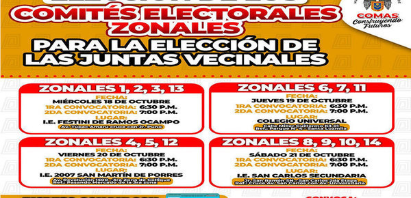 Alcalde de Comas Anuncia Convocatoria Descentralizada para Elección de Comités Electorales
