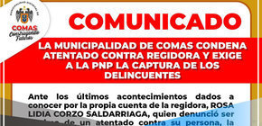 Municipalidad de Comas repudia atentado contra regidora y exige justicia
