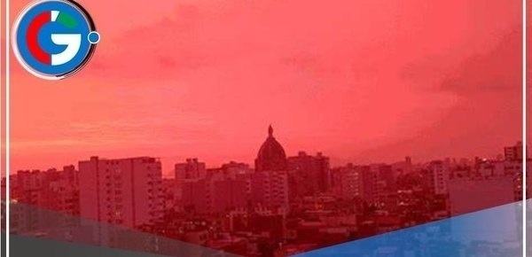 Misterioso fenómeno que tiñe el cielo de Lima de tonos rojizos