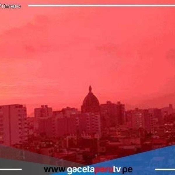 Misterioso fenómeno que tiñe el cielo de Lima de tonos rojizos