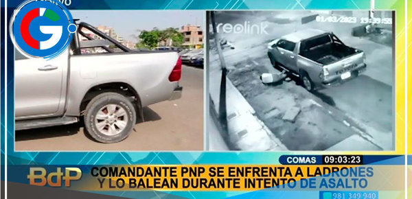 Comandante PNP queda herido de bala tras frustrar el robo de su camioneta