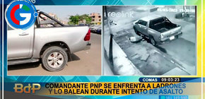Comandante PNP queda herido de bala tras frustrar el robo de su camioneta
