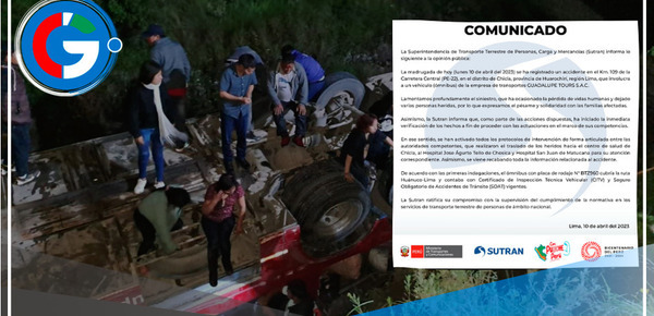 Confirman que ómnibus accidentado contaba con SOAT vigente