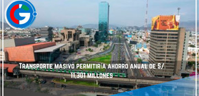 Transporte masivo permitiría ahorro anual de S/ 11,301 millones