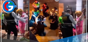 PNP revisa a payaso en plena fiesta infantil por denuncia de robo de celular