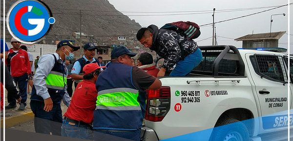 Serenos de Comas fueron los  primeros en llegar a la curva de la muerte en Pasamayito
