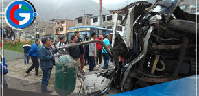 Choque entre cúster y bus deja dos víctimas mortales y varios heridos en Comas