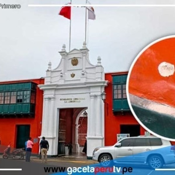 Un herido y daños materiales se registraron en la Plaza de Armas del GORE La Libertad