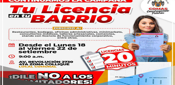 Municipio de Comas otorga licencias de funcionamiento en 20 minutos a pequeños empresarios de Collique