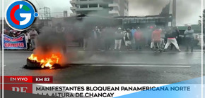Pescadores artesanales bloquean la Panamericana Norte en señal de protesta