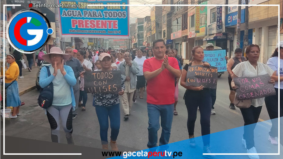 Ulises Villegas encabeza marcha por la recuperación de vías y la seguridad en Comas, respaldado por más de 3 mil vecinos