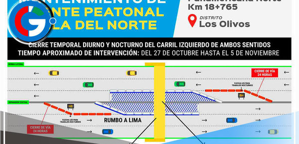 Los Olivos: cierran carril de Panamericana Norte 