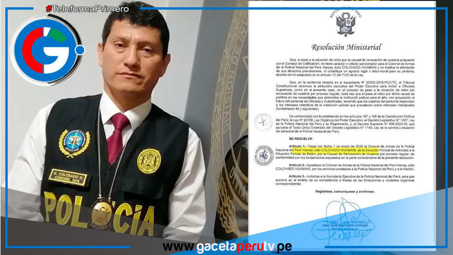 Harvey Colchado será retirado tras resolución ministerial