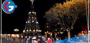 Cajamarca: árbol y nacimiento andino se lucen en la plaza de Armas 