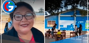 Realidad educativa en Pucallpa: alumnos estudian debajo de un árbol por aulas deterioradas