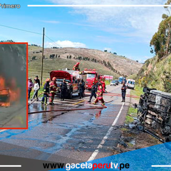 Puno: Chofer termina envuelto en llamas al incendiarse su taxi 