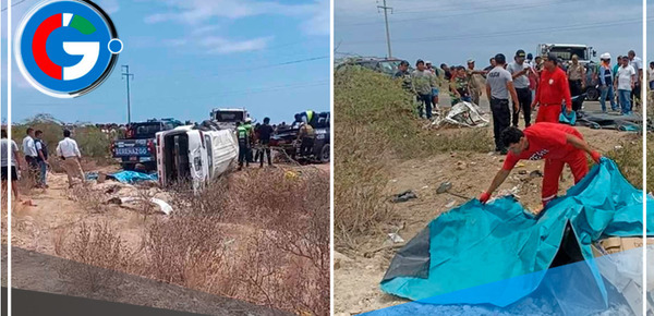Tragedia en Piura: 8 muertos tras choque entre minivan y camión en Paita
