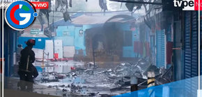 Bomberos aún trabajan para apagar totalmente incendio en el Cercado de Lima