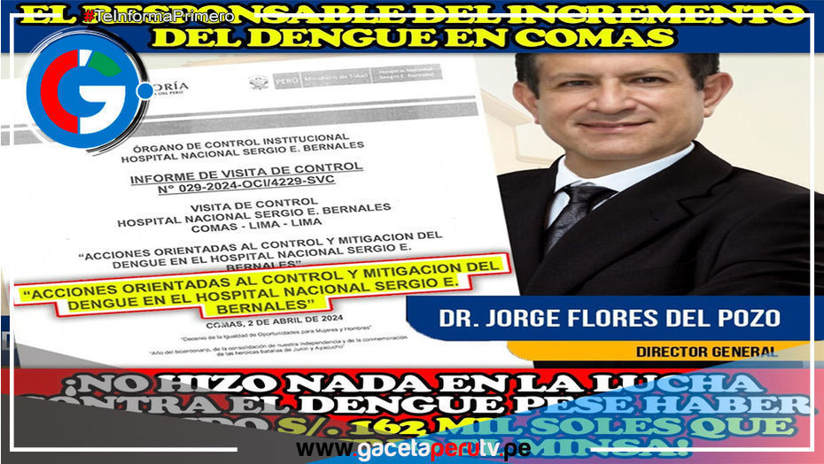 Médicos del Hospital de Collique desvían fondos para la prevención del dengue en Comas
