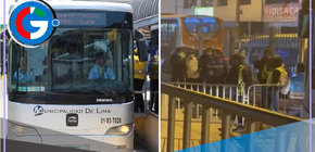 Plantón de trabajadores en el Metropolitano