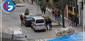 Colectiveros invaden alrededores del Ministerio de Cultura