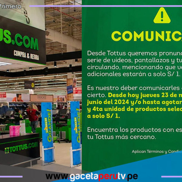 Tottus remata productos a un sol