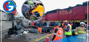 La Oroya: Choque entre un tren de carga y un bus interprovincial