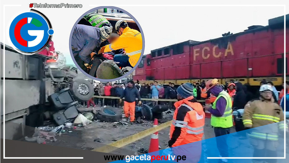 La Oroya: Choque entre un tren de carga y un bus interprovincial