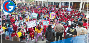 Alcalde de Comas Ulises Villegas y Jefe Policial Visitan Colegio Fe y Alegría N° 11