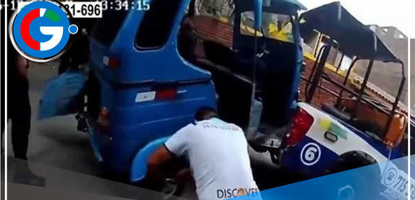 Hombre evita ir al depósito destruyendo su mototaxi