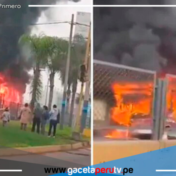 Bus de transporte público se incendia en el Callao