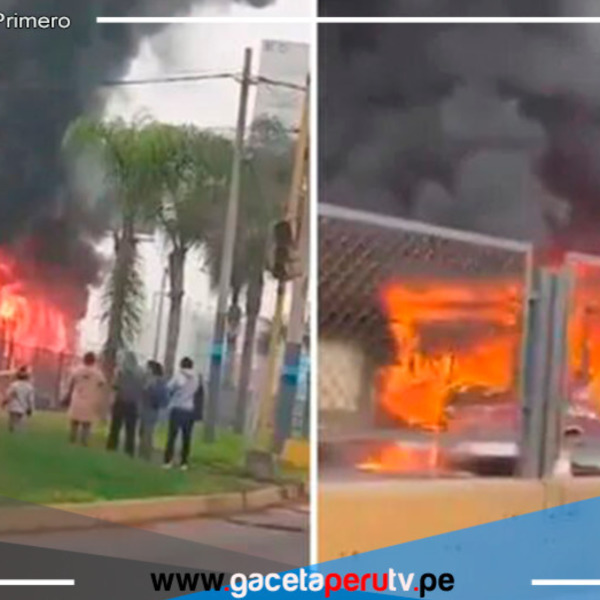 Bus de transporte público se incendia en el Callao