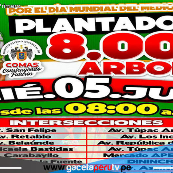 Alcalde Ulises Villegas liderará plantación de ocho mil árboles por el Día del Medio Ambiente