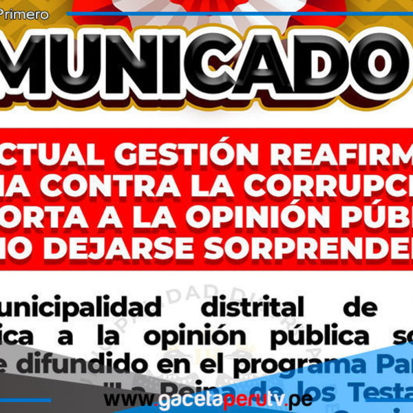 Ante Informe de Programa Panorama Municipalidad de Comas se Pronuncia